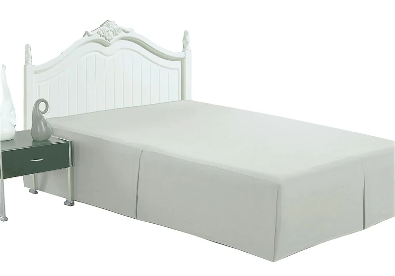 Jupe de lit Marina Décoration ultra douce et soyeuse, toutes saisons, poche profonde, 40 cm de hauteur, en rayonne de bambou massif, couleur argent