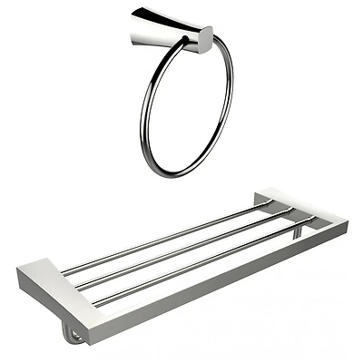 Anneau porte-serviettes chromé avec ensemble d'accessoires pour porte-serviettes multi-tiges AI-13349