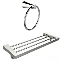 Chrome Plated Towel Ring With Multi-Rod Towel Rack Accessory Set AI-13349