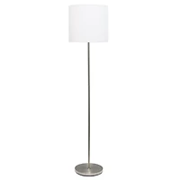Simple Designs Brushed Nickel Drum Shade Floor Lamp