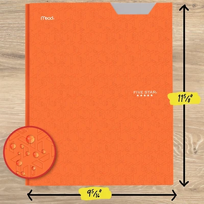 Five Star Advance Stay-Put Folder, Orange