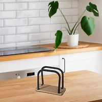 Metal Standing Napkin Holder With Bamboo Bottom