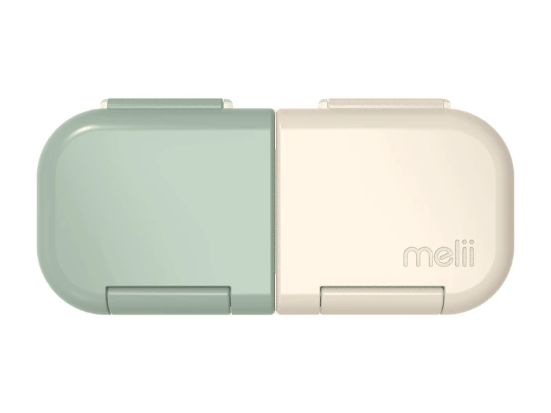 2 Compartment Snack Container Sage & Ivory