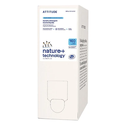 ATTITUDE nature+ technology, Laundry Detergent, Refill, Wildflowers, 160 Loads, 4L