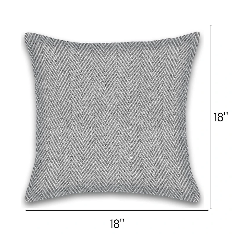 Herringbone Stripe Cotton Cushions Set of 2 Poly Filled With Zipper Machine Washable