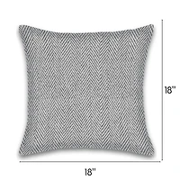 Herringbone Stripe Cotton Cushions Set of 2 Poly Filled With Zipper Machine Washable