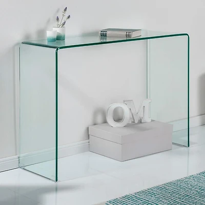 HEAVENLY COLLECTION WATERFALL GLASS MEDIUM CONSOLE TABLE