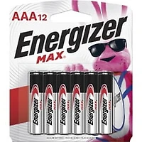 Piles alcalines AAA Energizer MAX, emballage de 12 Piles AAA, paquet de 12