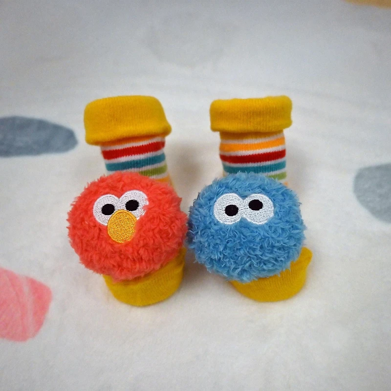Kids Preferred Sesame Street Elmo and Cookie Monster Foot Rattle Set, 2 pieces