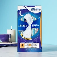 Always Infinity Feminine Pads for Women, Flexfoam Pads with Wings, Size 5, Extra Heavy Overnight Absorbency, Unscented, 11CT