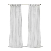 Loft Living Peoria Sheer Dual Header Single Curtain Panel 52 x 84 in White