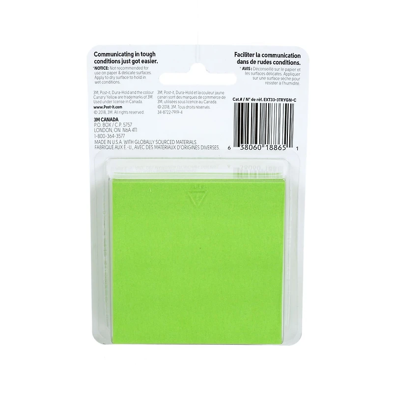 Feuillets Extrême Post-it®, EXT33-3TRYGN-C, verts, 3/paquet