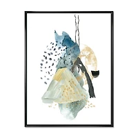 Designart Gouache Of Abstract Landscape With Mountain Moon FLOAT FRAME WALL ART