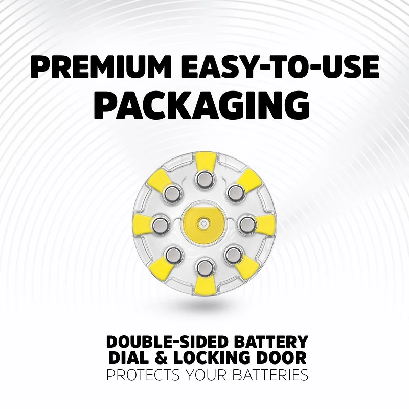 Energizer Hearing Aid Batteries Size 10, Yellow Tab, 16 Pack, Pack of 16 batteries