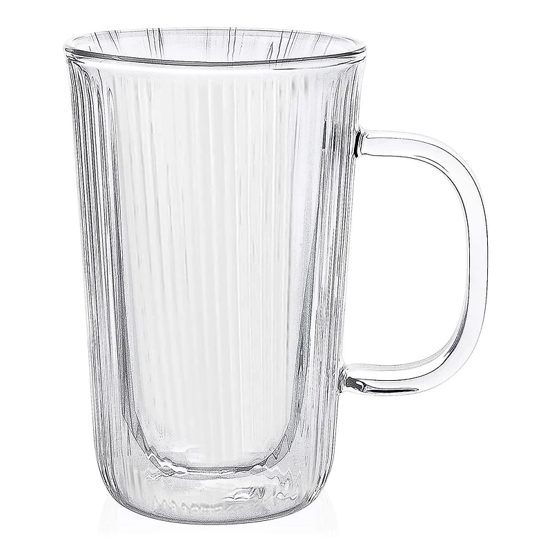Double Wall Stripe Mug 350ml, Set of 2