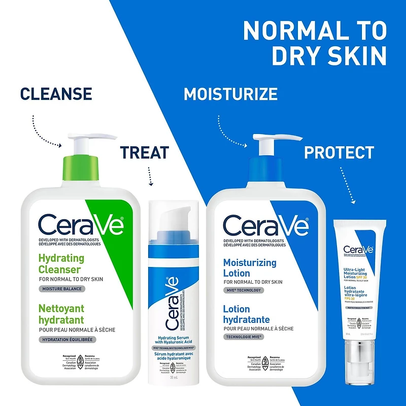 CeraVe Lotion Hydratante Quotidienne, Lotion Légère pour Visage et Corps avec Céramides, 473 ml 562mL