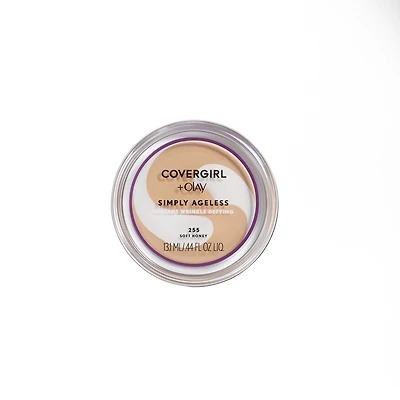 COVERGIRL Simply Ageless Instant Wrinkle Defying Foundation with Hyaluronic Complex, Vitamin C, and Niacinamide - SPF 28, 100% Cruelty-Free