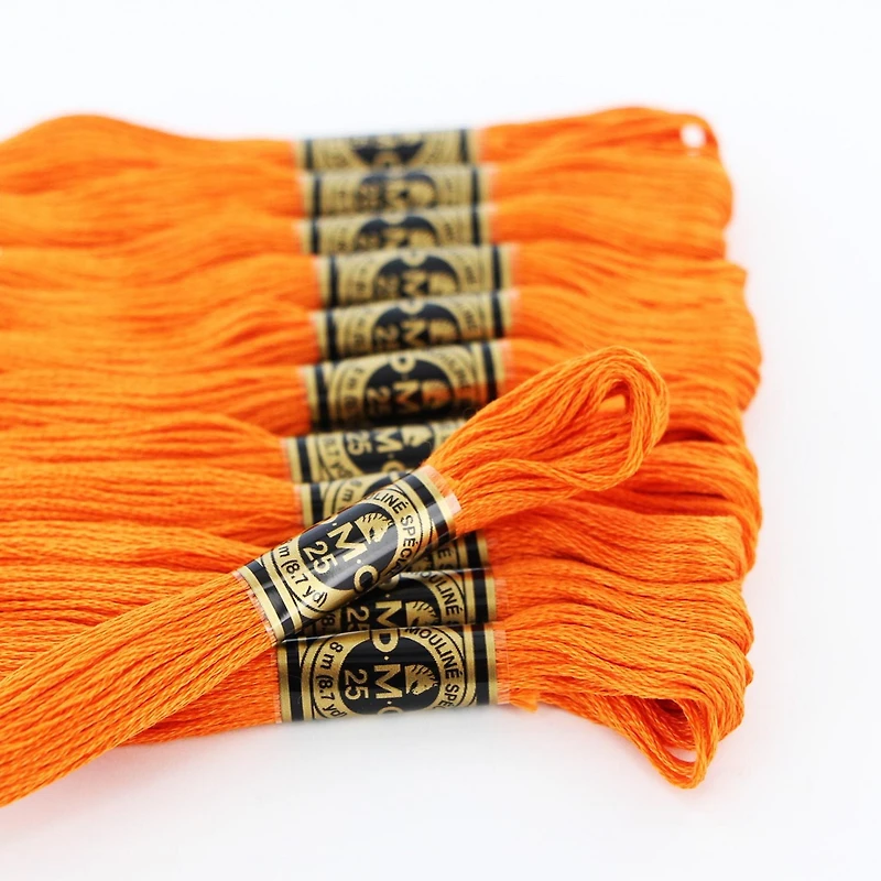 DMC Cotton 6 Strand Floss 8m – Orange Embroidery Thread, 6 Strand