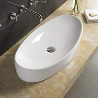 American Imaginations 31-in. W Above Counter White Bathroom Vessel Sink Set For Deck Mount Drilling AI-33416