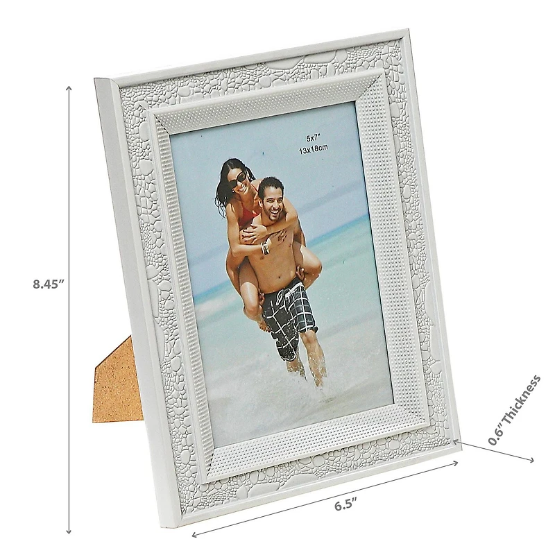 IH Casa Decor 4" X 6" Frame D'Image Échelle Blanche - Ensemble De 2
