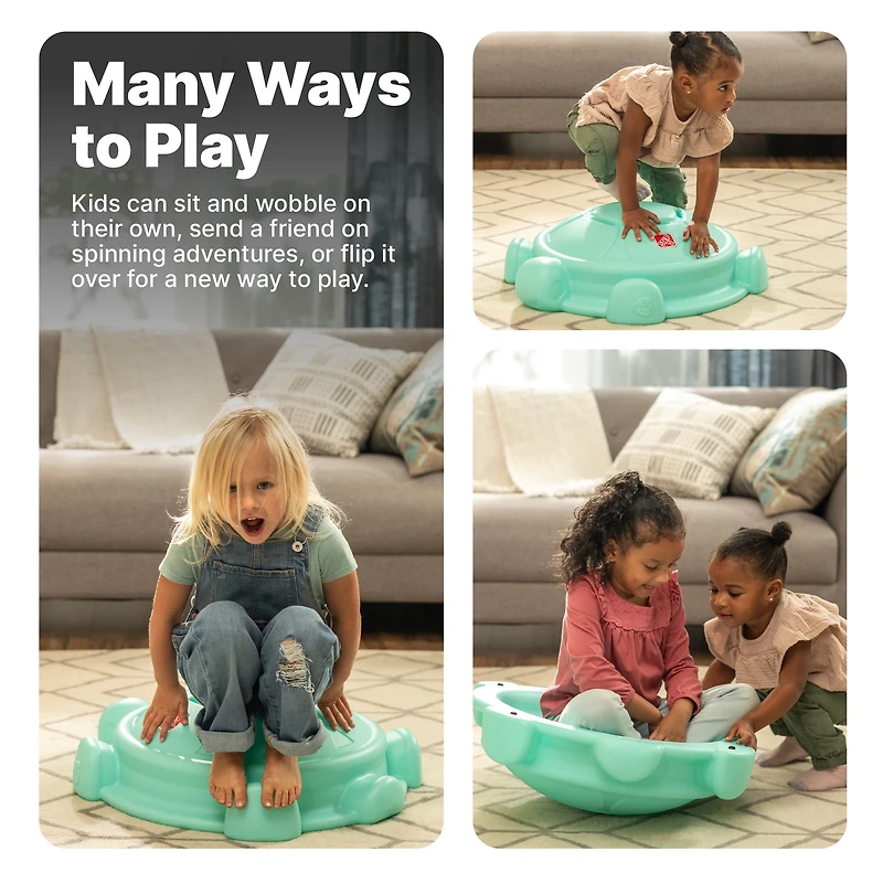 Step2 Topsy Turtle Rocking Disk and Steppingstone, Balance and Climbing Toy for Kids and Toddlers, Indoor/Outdoor, 18 Months - 3 Years, Mint