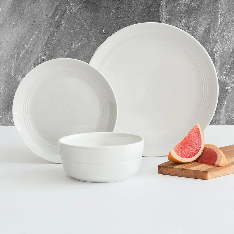 Safdie & Co. Ensemble De Vaisselle 12 Pièces Porcelaine Allure