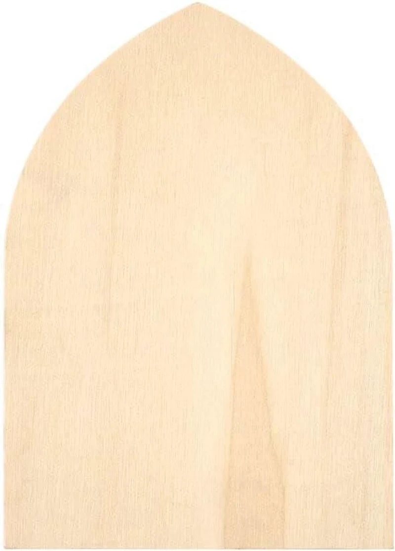 Plaid Plaque d'arche gothique en bois inachevé, 5" x 7" Plaque en bois