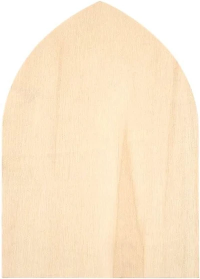 Plaid Plaque d'arche gothique en bois inachevé, 5" x 7" Plaque en bois