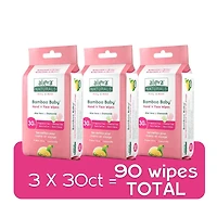 Aleva Naturals Bamboo Baby Serviettes pour Mains et Visage  - 90ct (30 Serviettes x 3)