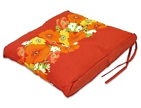 Coussin de siège de luxe Henryka à motif de fleuri rouge