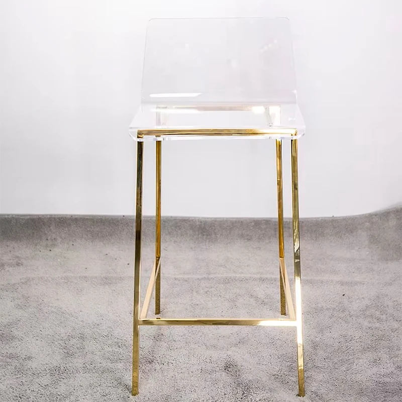 Tabouret de comptoir en acrylique transparent – Heavenly Collection, base argentée | Parfait pour un îlot de cuisine ou une salle à manger