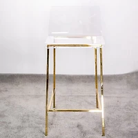 Tabouret de comptoir en acrylique transparent – Heavenly Collection, base argentée | Parfait pour un îlot de cuisine ou une salle à manger