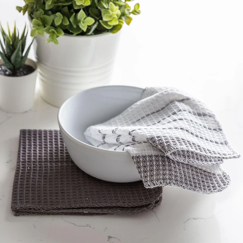 Lot de 6 torchons à vaisselle en coton Fouta Stripe