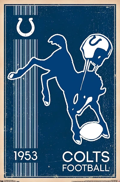 NFL Indianapolis Colts - Retro Logo 14 Wall Poster, 22.375" x 34"