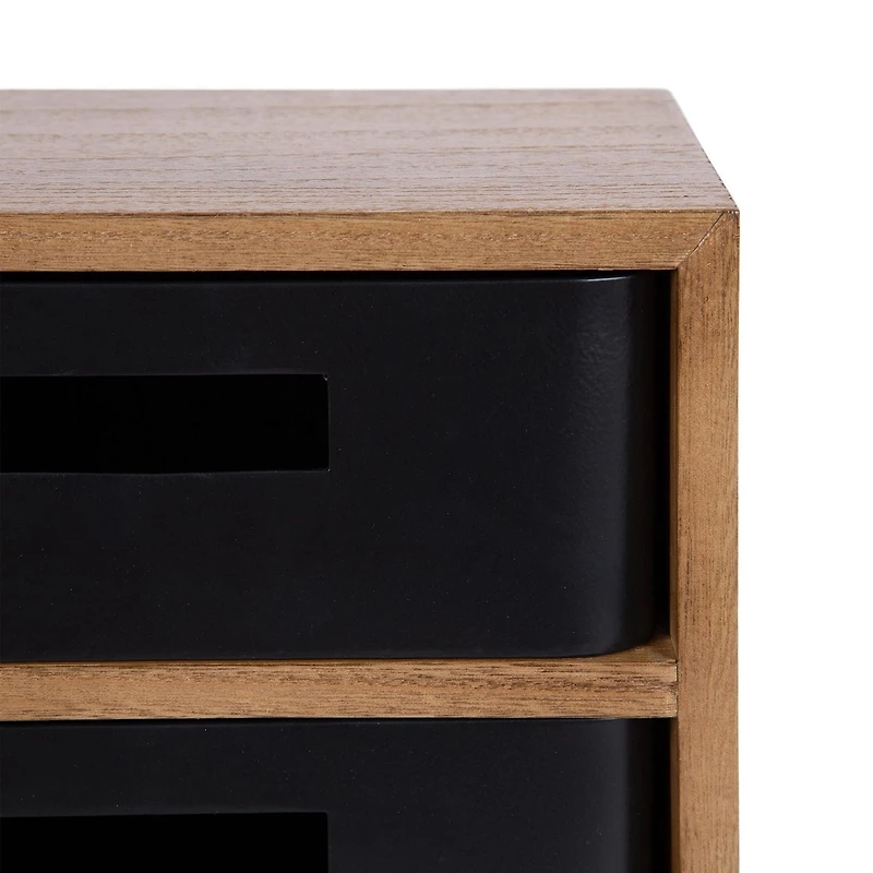 Uniek DesignOvations Saffron Tabletop Storage with Removable Drawers, Natural/Black