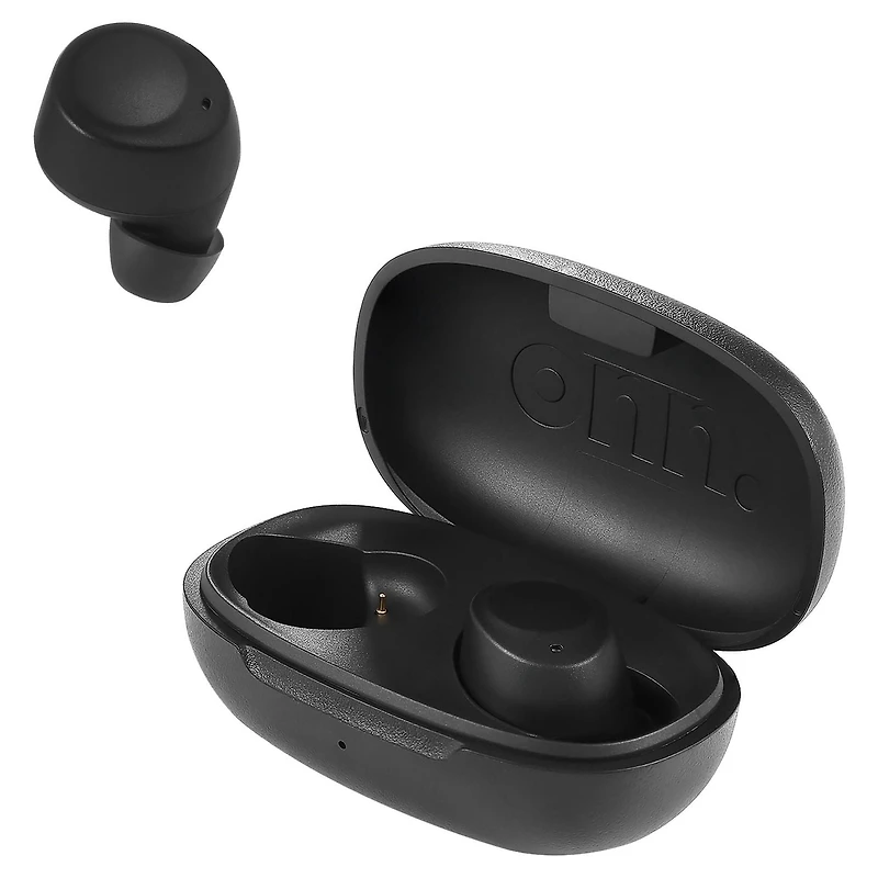 onn. Wireless In-Ear Earphones with Charging Case, Up to 20 Hours Playtime