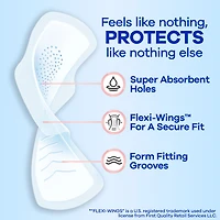 Always Infinity avec FlexFoam Serviettes pour Femmes, Taille 1, Flux Régulier, avec Ailes, Non Parfumées