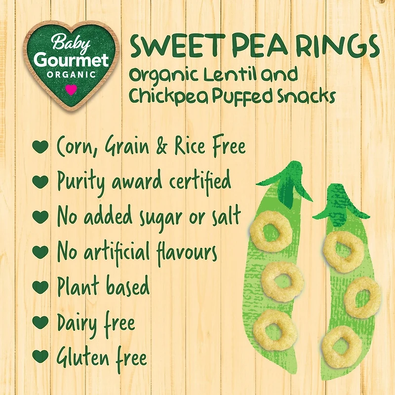 Baby Gourmet Organic Puffed Sweet Pea Rings