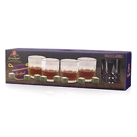 Crown Royal Whisky Stones Set, 8 Chilling Rocks, 4 Glasses With Velvet Bag