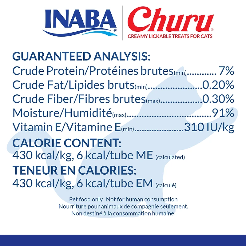 INABA Churu Cat Treats, Purée crémeuse léchée sans grain avec vitamine E - Boîte de variétés de poulet 10 tubes (5 x poulet et 5 x poulet avec fromage) 140g