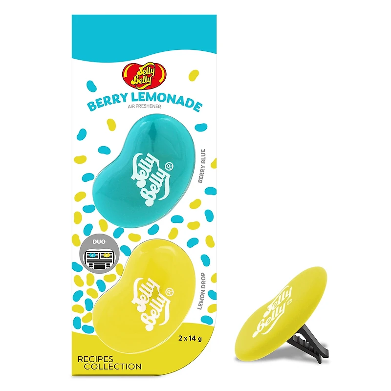 Jelly Belly Duo Car Air Freshener Vent Clips, Berry Lemonade Scent, 2 Pack, ENERGIZER JB DUO BERRYLEMN 2PK