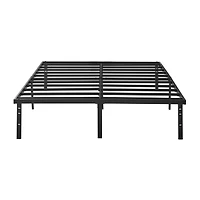Mainstays Queen 14" Heavy Duty Steel Slat Platform Bed Frame with Storage Space Under Frame, No Box Spring Required, Black, Sizes Twin, Full, Queen