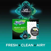 Recharges de linges secs multi-surfaces ultra résistants pour balai Swiffer pour balayer et nettoyer les planchers, parfum Frais Unstopables, 20unités 20CT