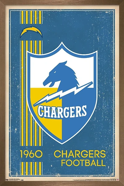 NFL Los Angeles Chargers - Retro Logo 17 Wall Poster