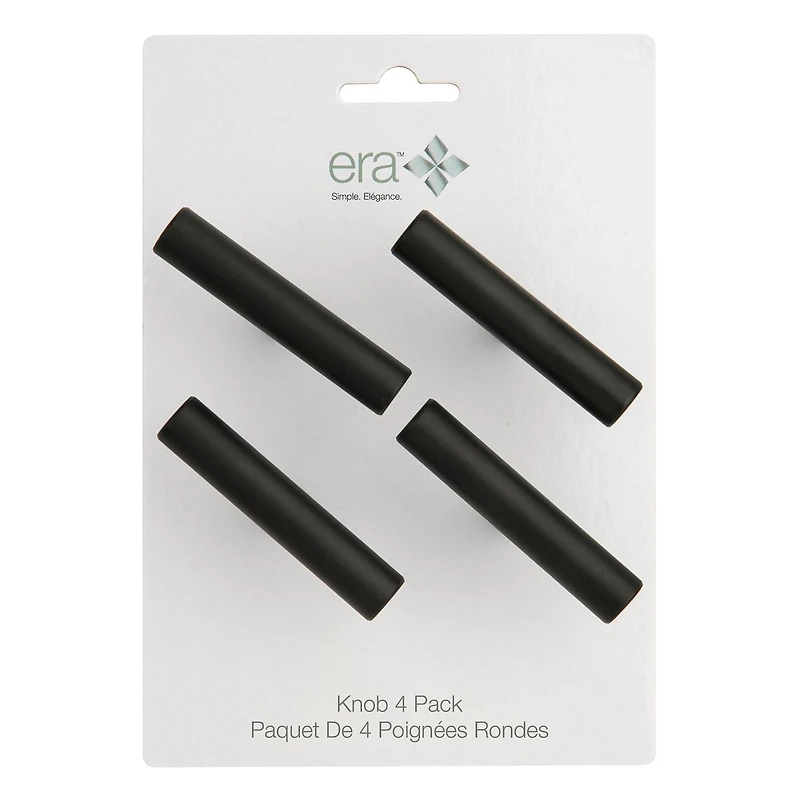 Era Rounded T Knob 4-Pack Matte Black