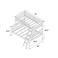 DHP Brady Twin over Full Wood Bunk Bed Frame
