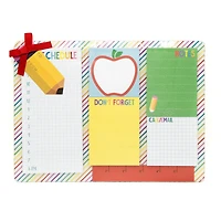 Blocs-notes assortis avec règle en papier et dossier, couleurs vives
