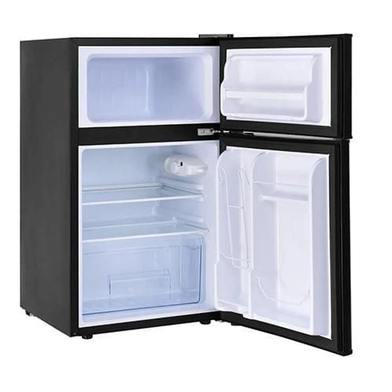 Réfrigérateur RCA à 2 portes de 3,2 pieds cube avec congélateur en haut - Noir