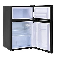 Réfrigérateur RCA à 2 portes de 3,2 pieds cube avec congélateur en haut - Noir