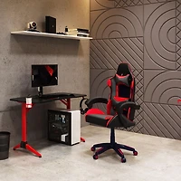Chaise de jeu ergonomique à hauteur réglable CorLiving Ravagers en vinyle et PVC pour adultes